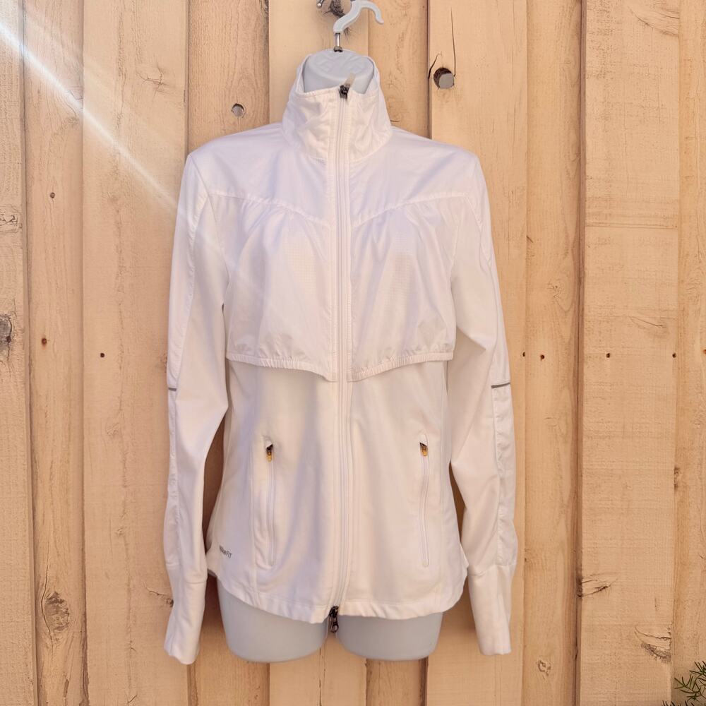 Nike FIT White Full Zip Vented Running Jacket